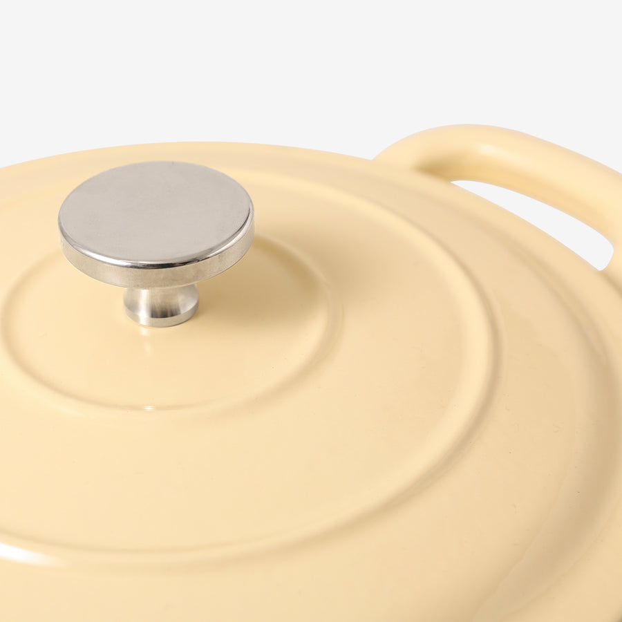 RJ Legend Cast Iron Pot, Enameled Dutch Oven with Lid, Easy to Clean, Heat  Retention, 1.9 Quart, with Loop Handles, Mustard Yellow