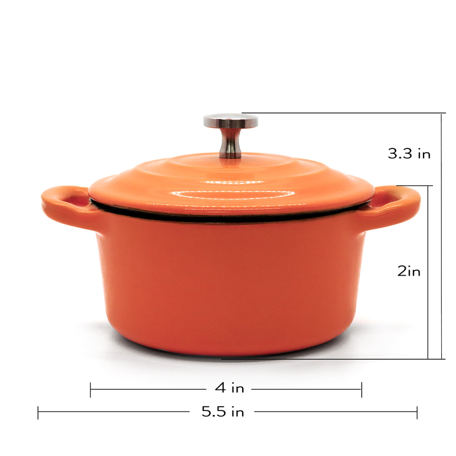 Denmark 2-qt. Pumkin Color Coated Cast Iron Dutch Oven with Lid, Color:  Orange - JCPenney